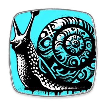 Snail - Square fridge magnet - white - Front