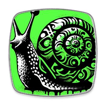 Snail - Square fridge magnet - white - Front