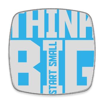 Think Big Start Small Motivation Mindset Wachstum  - Viereckiger Kühlschrankmagnet - Weiß - Vorne