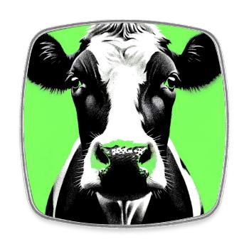 cow - Square fridge magnet - white - Front