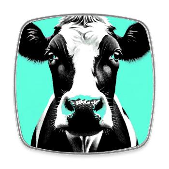 cow - Square fridge magnet - white - Front