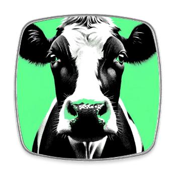 cow - Square fridge magnet - white - Front