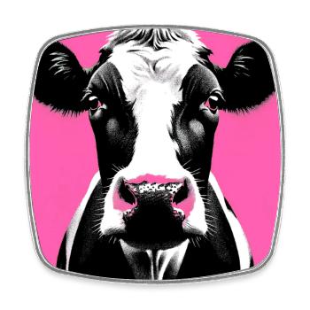 cow - Square fridge magnet - white - Front