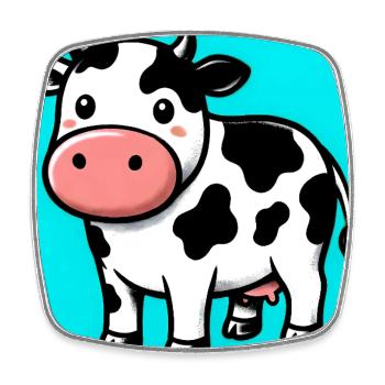 vache - Magnet carré - blanc - Devant