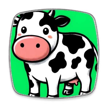 vache - Magnet carré - blanc - Devant