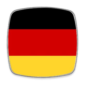 Deutsche Flagge - Viereckiger Kühlschrankmagnet - Weiß - Vorne