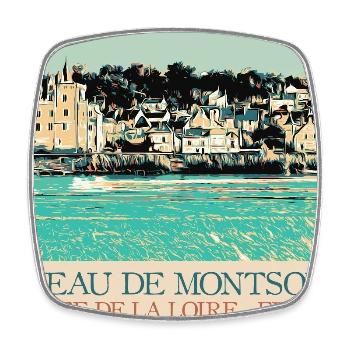 Château de Montsoreau, Vallée de la Loire - Magnet carré - blanc - Devant