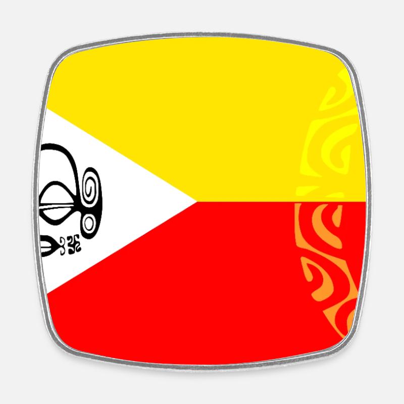 Marquesan Flagge - Personalisiert 1 - Viereckiger Kühlschrankmagnet - Weiß