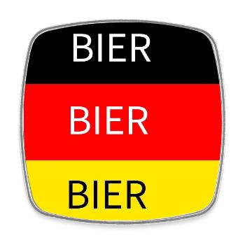 Bier Flagge Schwarz Rot Gold Deutschland - Viereckiger Kühlschrankmagnet - Weiß - Vorne