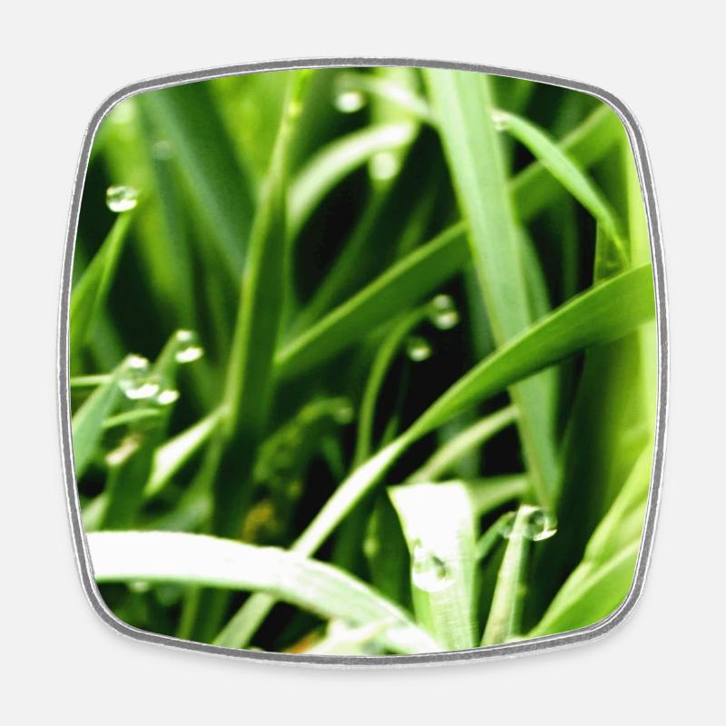 Herbe du matin - Magnet carré - blanc