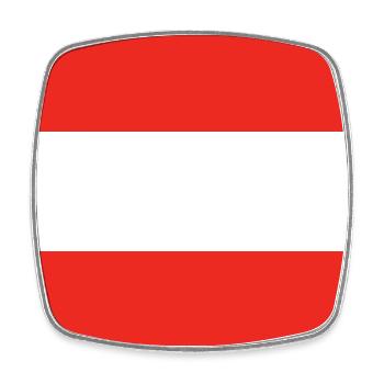 Austria national flag - Square fridge magnet - white - Front