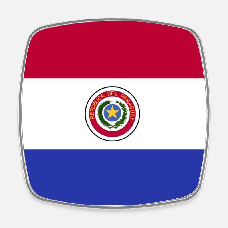 Drapeau national du Paraguay - Magnet carré - blanc