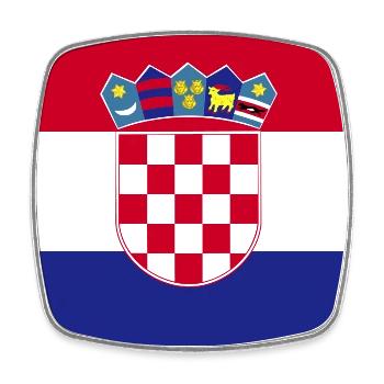 Croatia: Flags to fall in love with! - Square fridge magnet - white - Front