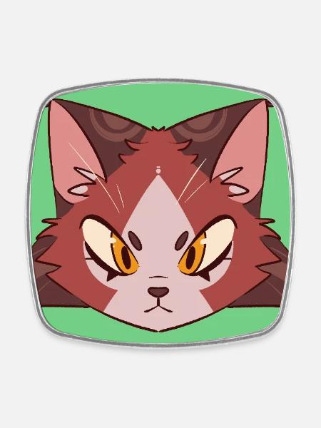 Cat design - Viereckiger Kühlschrankmagnet - Weiß