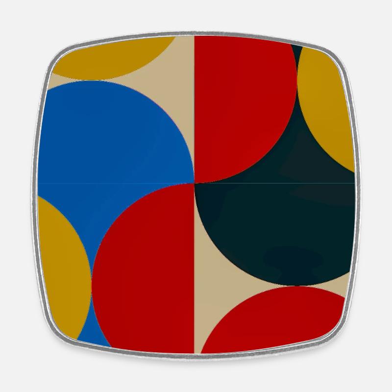 Colorful Circle Blocks - Square fridge magnet - white