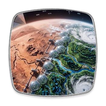 Terraformation planétaire : naissance d’une nouvelle vie à Spa - Magnet carré - blanc - Devant