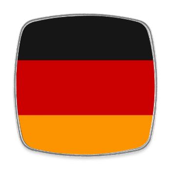 Deutsche Flagge in Vintage Design - Viereckiger Kühlschrankmagnet - Weiß - Vorne