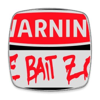 Avertissement Rage Appât Attention Zone Panneau Amusant Avertissement - Magnet carré - blanc - Devant