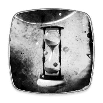 The passage of time in the universe - Square fridge magnet - white - Front