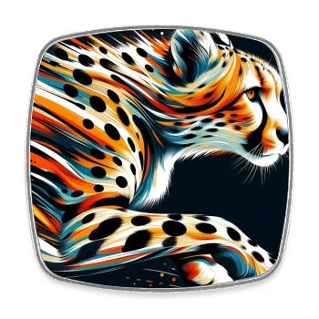 Guépard - Magnet carré - blanc - Devant