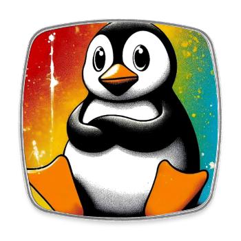 pingouin - Magnet carré - blanc - Devant