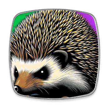 Igel - Viereckiger Kühlschrankmagnet - Weiß - Vorne