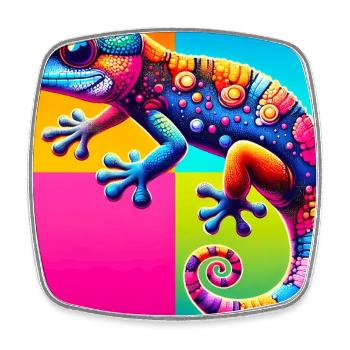 Gecko - Square fridge magnet - white - Front