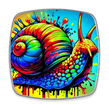 Escargot - Magnet carré - blanc - Devant