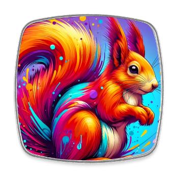 squirrel - Square fridge magnet - white - Front