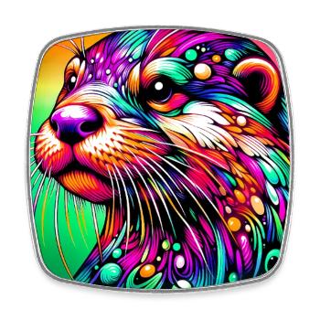 otter - Square fridge magnet - white - Front