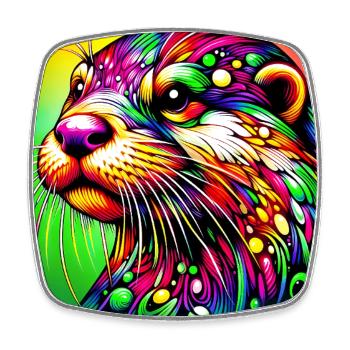 otter - Square fridge magnet - white - Front