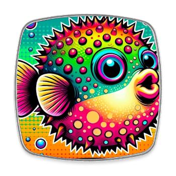 Blowfish - Magnet carré - blanc - Devant