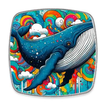 whale - Square fridge magnet - white - Front