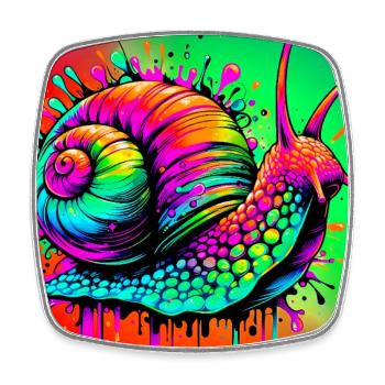 Snail - Square fridge magnet - white - Front