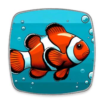 Clownfisch - Viereckiger Kühlschrankmagnet - Weiß - Vorne