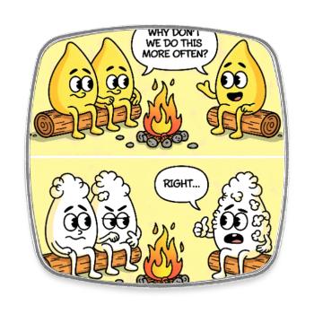 Popcorn Gag – Campfire Fun Gone Wrong - Viereckiger Kühlschrankmagnet - Weiß - Vorne