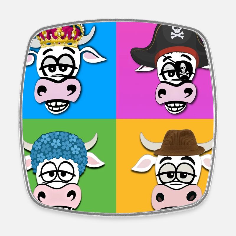 Quatuor de vaches - Magnet carré - blanc