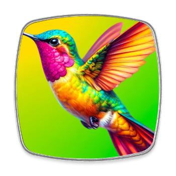 colibri - Magnet carré - blanc - Devant