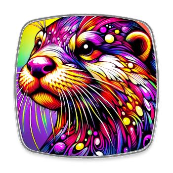 otter - Square fridge magnet - white - Front