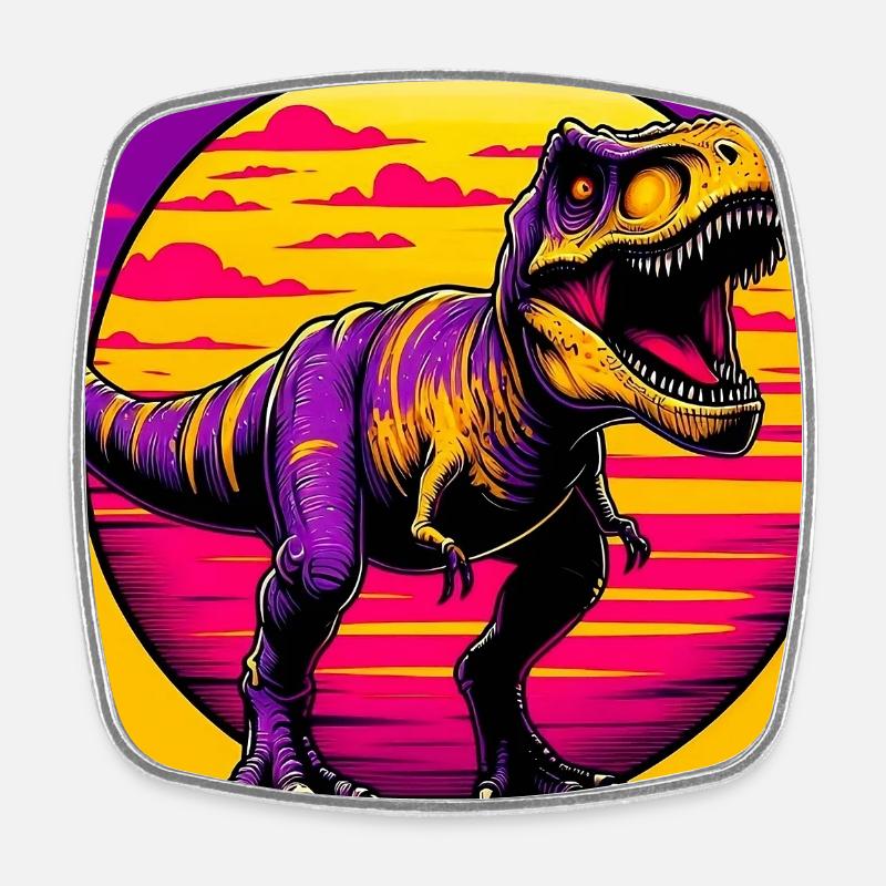 dinosaur - Square fridge magnet - white