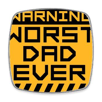 Worst Dad Ever Lustig Sarkastisch Vatertag Papa - Viereckiger Kühlschrankmagnet - Weiß - Vorne