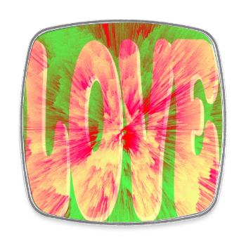 Love Neon Tie Dye - Viereckiger Kühlschrankmagnet - Weiß - Vorne