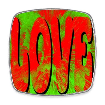 Liebe im Retro Tie Dye Stil - Viereckiger Kühlschrankmagnet - Weiß - Vorne
