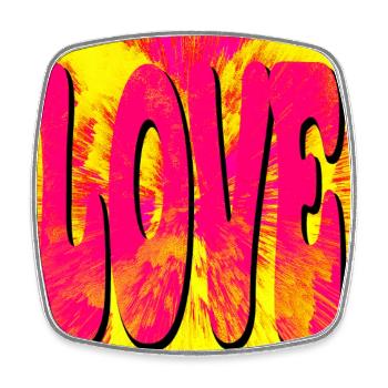 Love Pop Art Explosion - Magnet carré - blanc - Devant