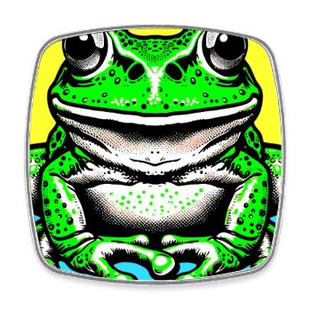Frosch - Viereckiger Kühlschrankmagnet - Weiß - Vorne