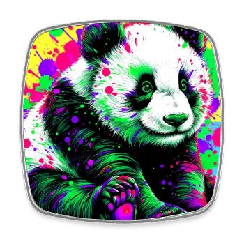 Panda - Viereckiger Kühlschrankmagnet - Weiß - Vorne