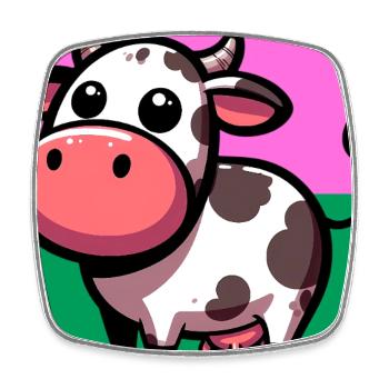 vache - Magnet carré - blanc - Devant