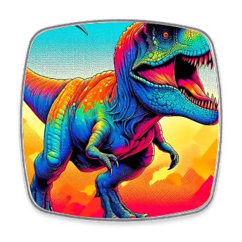 Dinosaurier - Viereckiger Kühlschrankmagnet - Weiß - Vorne