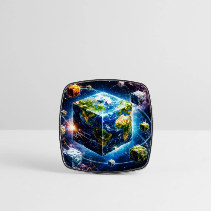 Cube terrestre dans l’espace Magnet carré