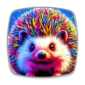 Igel - Viereckiger Kühlschrankmagnet - Weiß - Vorne